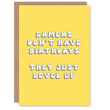 Gamers Just Level Up Fun Happy Joke Humour Funny Birthday Card