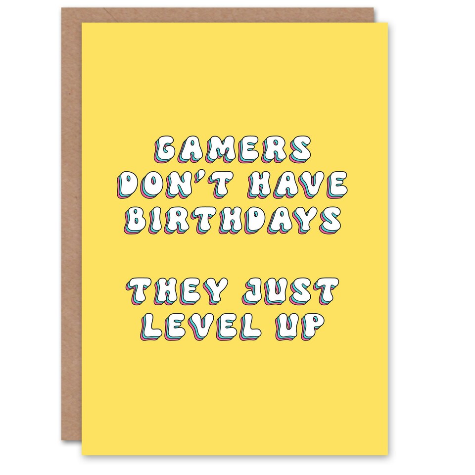 image 1 of Gamers Just Level Up Fun Happy Joke Humour Funny Birthday Card