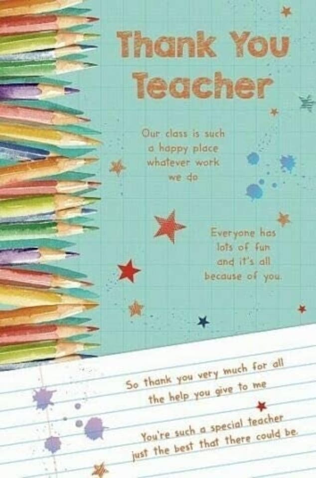 image 1 of Wishing Well Studio Thank You Teacher Card