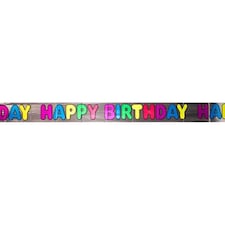 Happy Birthday Foil Banner - 12 Ft / 366cm