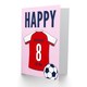 image 2 of Football Strip Kit Red White Jersey Age 8 Year Old Child Kids 8th Birthday Card
