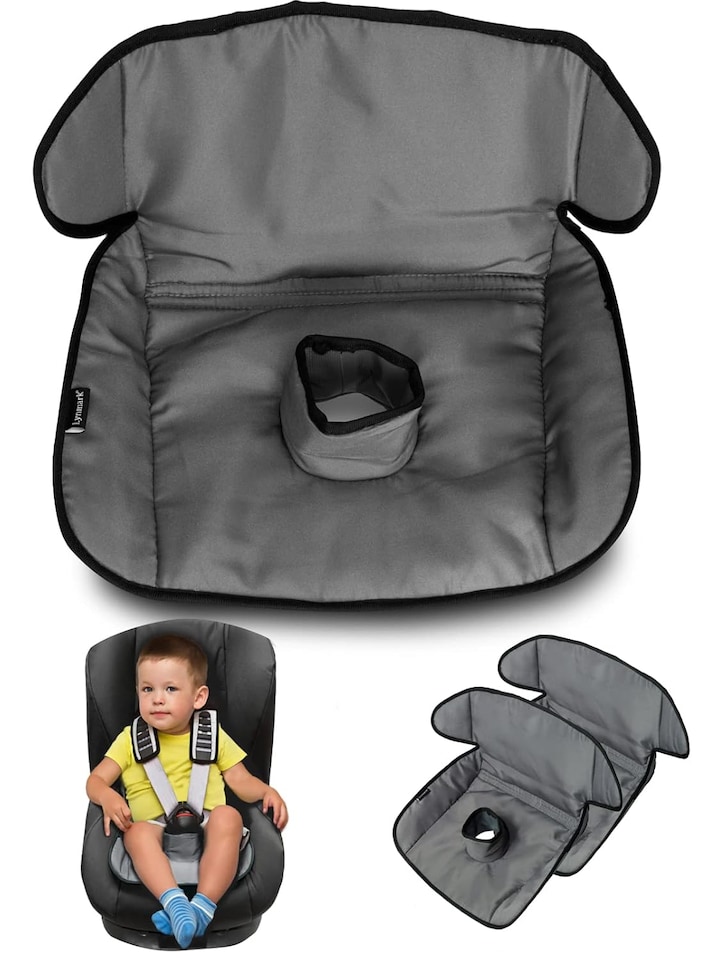 image 1 of Lynmark 2x Potty Training Car Seat Protector Cover with Middle Buckle Hole | Grey | Grey | 2