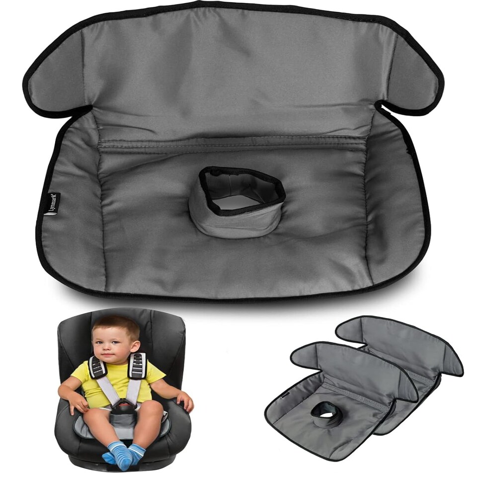 image 1 of Lynmark 2x Potty Training Car Seat Protector Cover with Middle Buckle Hole | Grey | Grey | 2