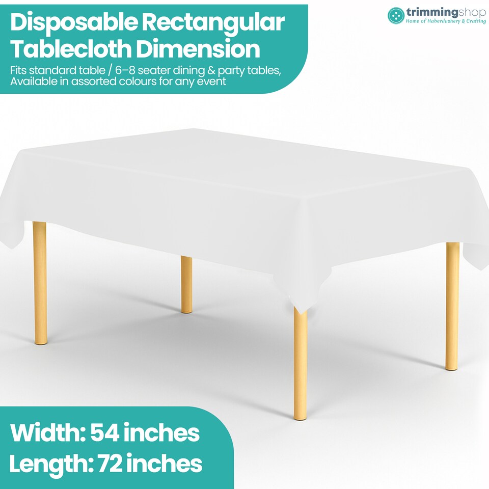 image 1 of Disposable Plastic Table Cover, Table Liner - 54" x 72"