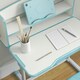 image 8 of ZONEKIZ Kids Desk and Chair Set, Height Adjustable Study Table for 6-12 Years Blue