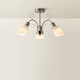 image 4 of ValueLights Newlyn 3 Way Brushed Chrome Ceiling Bar Light | Chrome