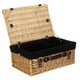 image 6 of 46cm Buff Wicker Picnic Basket with Lining Red | Red | One Size