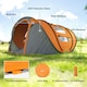 image 6 of Outsunny Camping Tent Dome Pop-up Tent  with Windows for 4-5 Person Dark Green