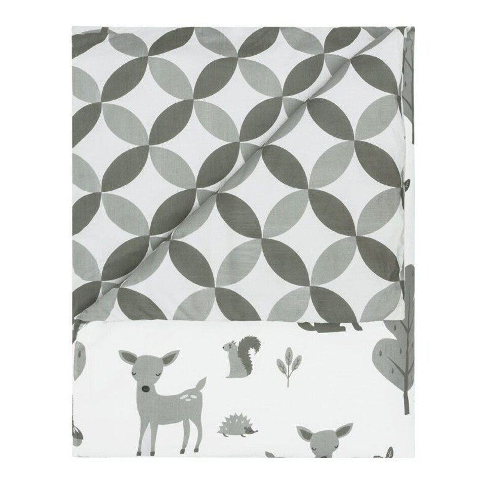 image 1 of Woodland Duvet Cover Set - Grey/White - Toddler Grey | One Size