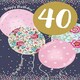image 1 of Floral Balloons & Confetti 40th Milestone Birthday Card