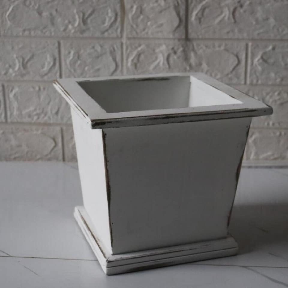 image 1 of Planter - Wooden - L20 x W20 x H20 cm - White White