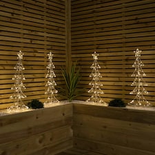 Set of 4 80cm Light up Christmas Tree Path Lights with 400 Warm White LEDs