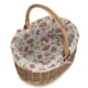 image 1 of Medium Oval Unpeeled Willow Shopping Basket With Garden Rose Lining | Multi | Garden Rose