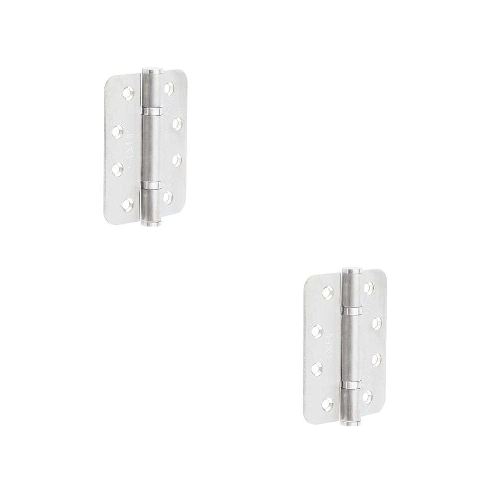 2 PACK High-Quality Grade 13 Radiused Polymer Bearing Hinges in Satin Stainless Steel Finish - 30/60 Fire Door Hinge