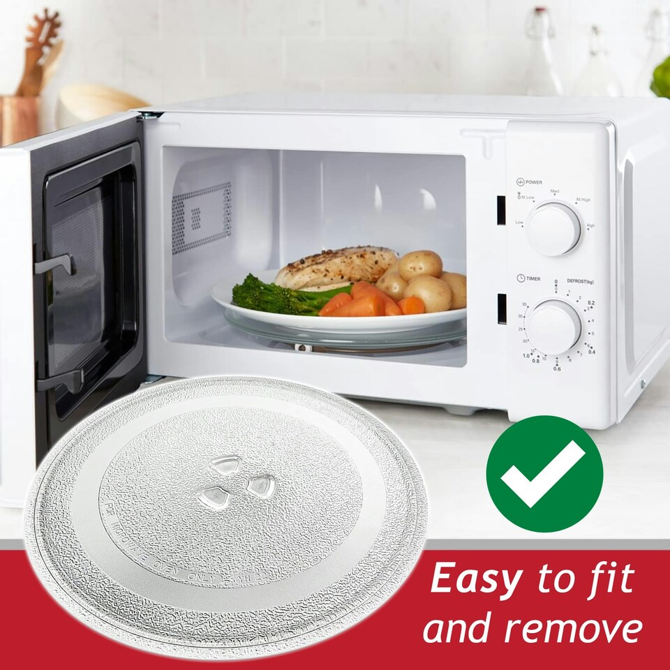 image 1 of SPARES2GO Universal Microwave Turntable Plate Y Type Glass Dish Tray (12.75" / 32.4cm / 324mm)