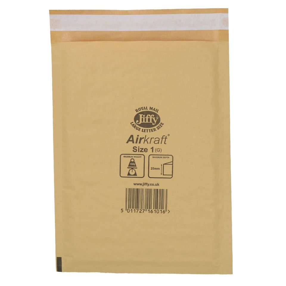 image 1 of 25pk Genuine Gold Jiffy Bag Airkraft Bubble Padded Mail Bag Envelope Size 1