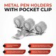 image 2 of 2xTriple Metal Pen Holder With Pocket Clip
