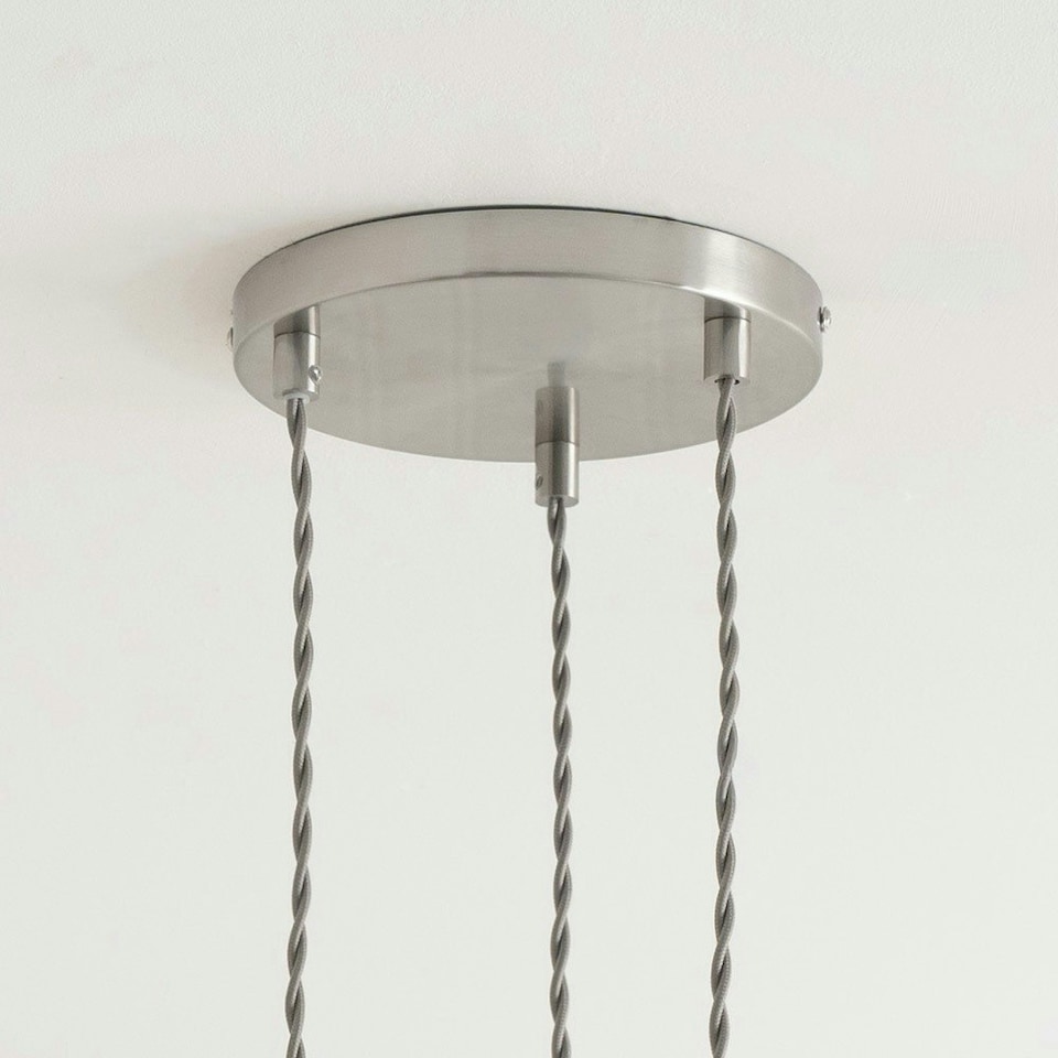 image 1 of ValueLights Shaw Cluster Drop 3 Way Brushed Chrome Adjustable Pendant Ceiling Light Chrome