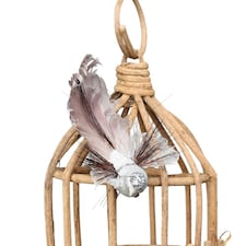 Decorative Silver Fantasy Bird With Clip - 15cm