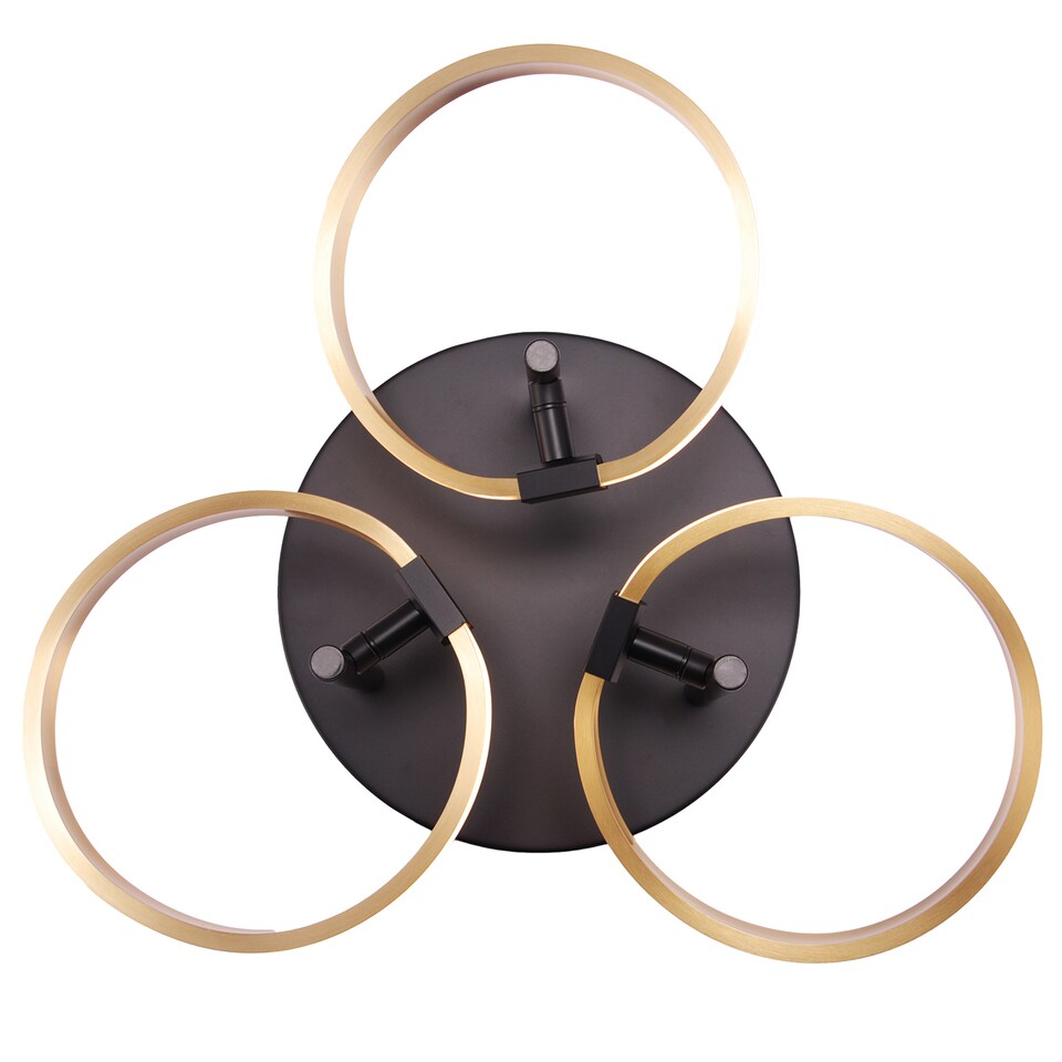 image 1 of Modern Adjustable Gold Halo Rings LED Ceiling Light Fitting with Mat Black Base | Gold