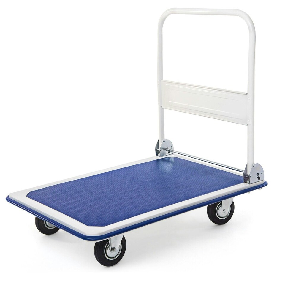 image 1 of COSTWAY Folding Push Cart Dolly Moving Hand Truck Rolling Yellow