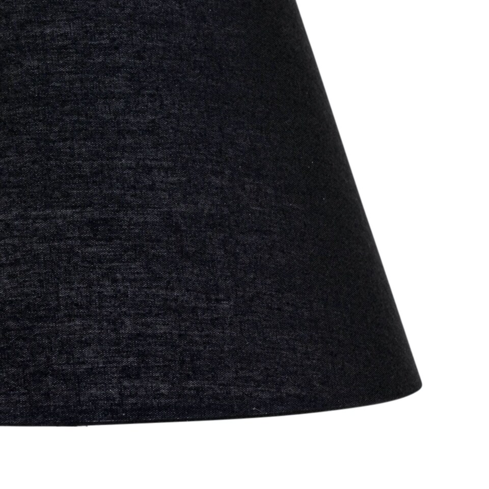 image 1 of Black Cotton 20cm Diameter Tapered Fabric Lamp Shade | Black | Medium | 1