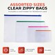 image 4 of Pack of 12 A4+ Foolscap Clear Zippy Bags with Purple Zip