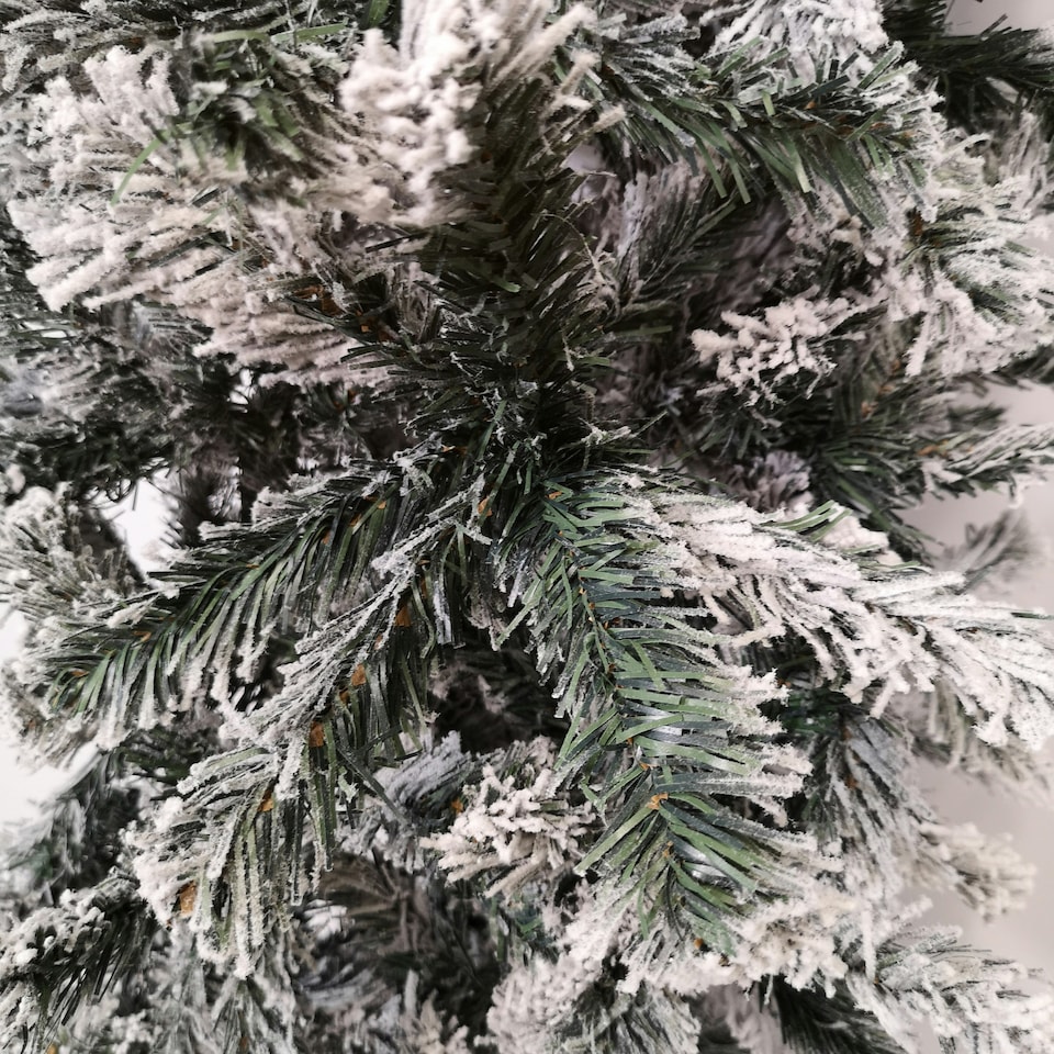 image 1 of Indoor 8ft Flocked Christmas PVC Tree Arch With Snow Tips And Flat Top