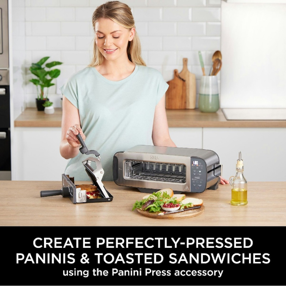 image 1 of Ninja Foodi 3in1 Toaster, Grill & Panini Press in Stainless Steel ST202UK Silver