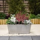 image 2 of Steel Effect Trough Planter for Garden Outdoor Patio (x2) | Grey