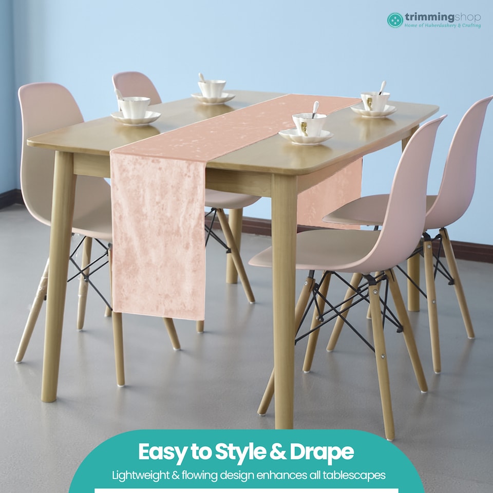 image 1 of Crushed Velvet Table Runner, Glitz Table Runners - 33 x 274cm