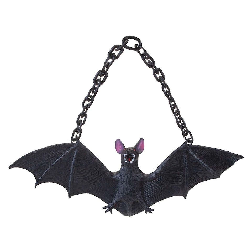 image 1 of PMS Hanging Bat Decoration for Halloween Party, Black