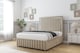 image 2 of Sloomy Boston Chrome Almond Coniston Divan Bed With Mattress No Drawers With 54" Floor Standing Headboard & 12" Matching Footboard 5' King | Cream | Almond | King | 1