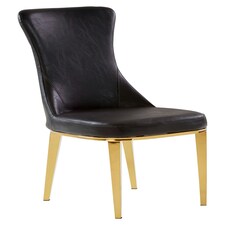 Interiors by Premier Black Leather Dining Chair, Effortless Cleaning Lounge Chair for Living Room, Space-Saving Dining Chair