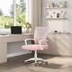 image 2 of Yaheetech Ergonomic Mesh Office Chair Mid-Back 360° Rolling Casters | Pink