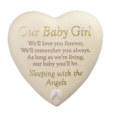Widdop Gifts Our Baby Girl Heart Shaped Graveside Plaque
