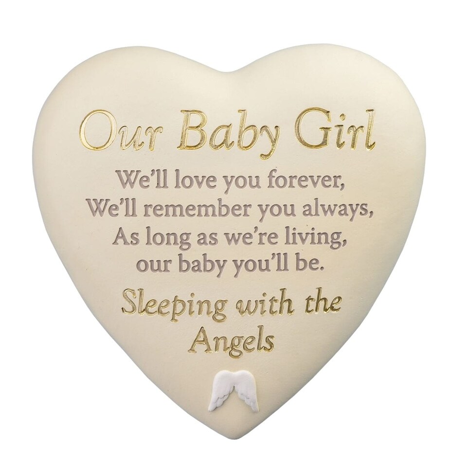 image 1 of Widdop Gifts Our Baby Girl Heart Shaped Graveside Plaque