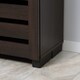 image 9 of HOMCOM Narrow Shoe Cabinet for Entryway, 5-Tier Slim Shoe Storage Cabinet with 2 Slatted Doors and Adjustable Shelves for 15 Pairs, Dark Brown | Brown