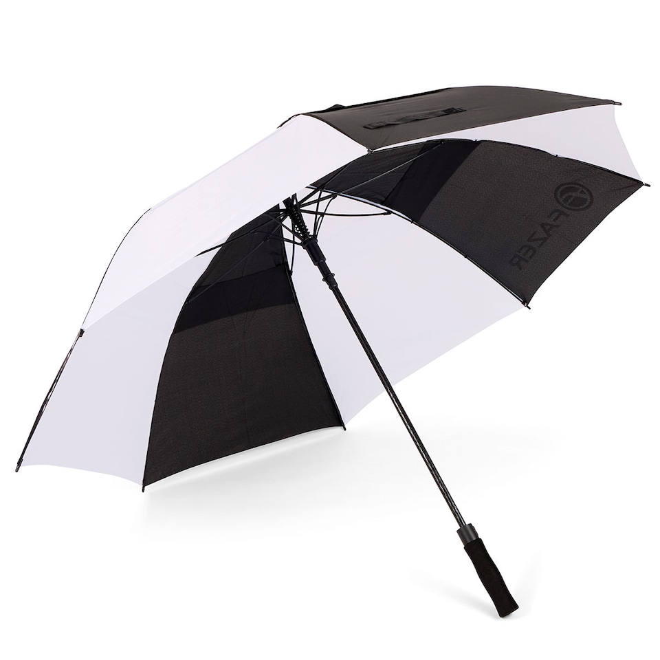 Fazer Auto Opening Double Canopy Golf Umbrella - Black/White