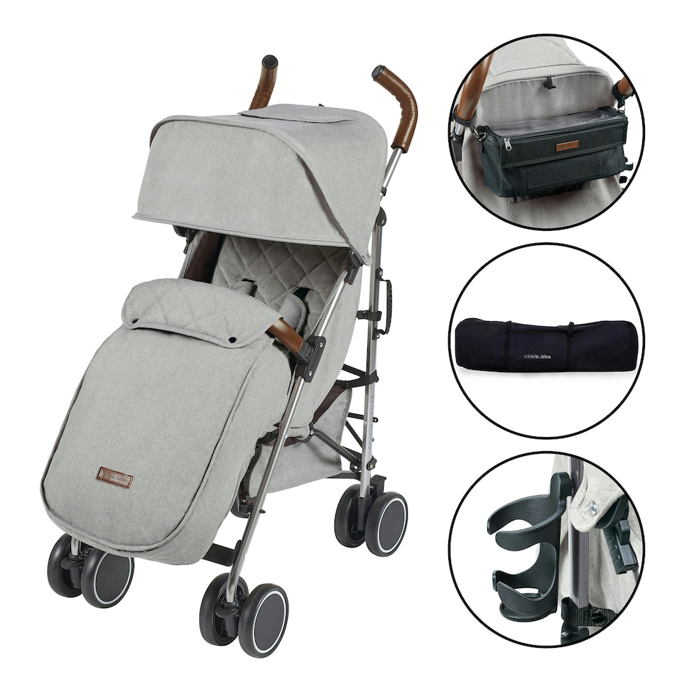 image 1 of Discovery Prime Pushchair - 6 Months to 22kg (Approx. 4 Years*), Lightweight & Compact, UPF 50+ Hood, Buggy Organiser, Storage Bag & Rain Cover (Silver/Grey)