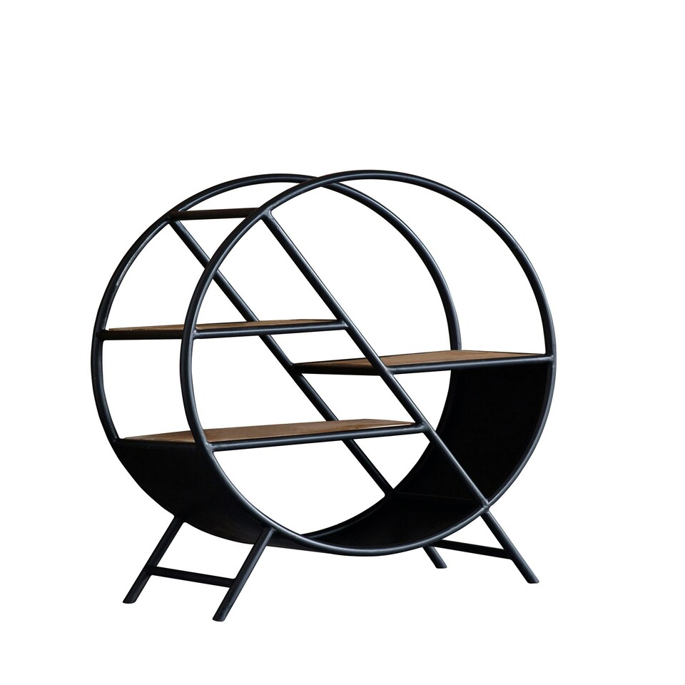 image 1 of Metro Industrial Round Open Bookcase Brown