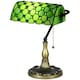 image 1 of HOMCOM Stained Glass Table Lamp, Vintage Lamp with Green Handmade Shade
