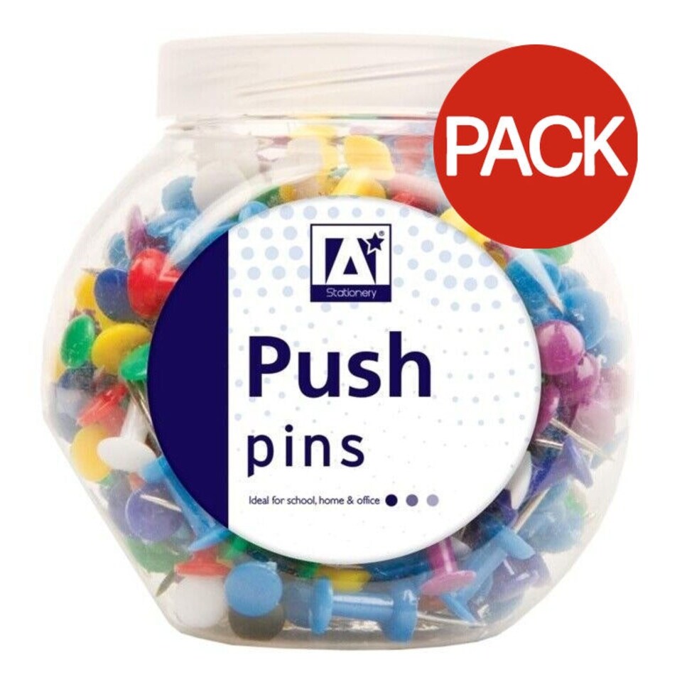 Anker Contrast Push Pins (Pack of 175) - Multicoloured - One Size
