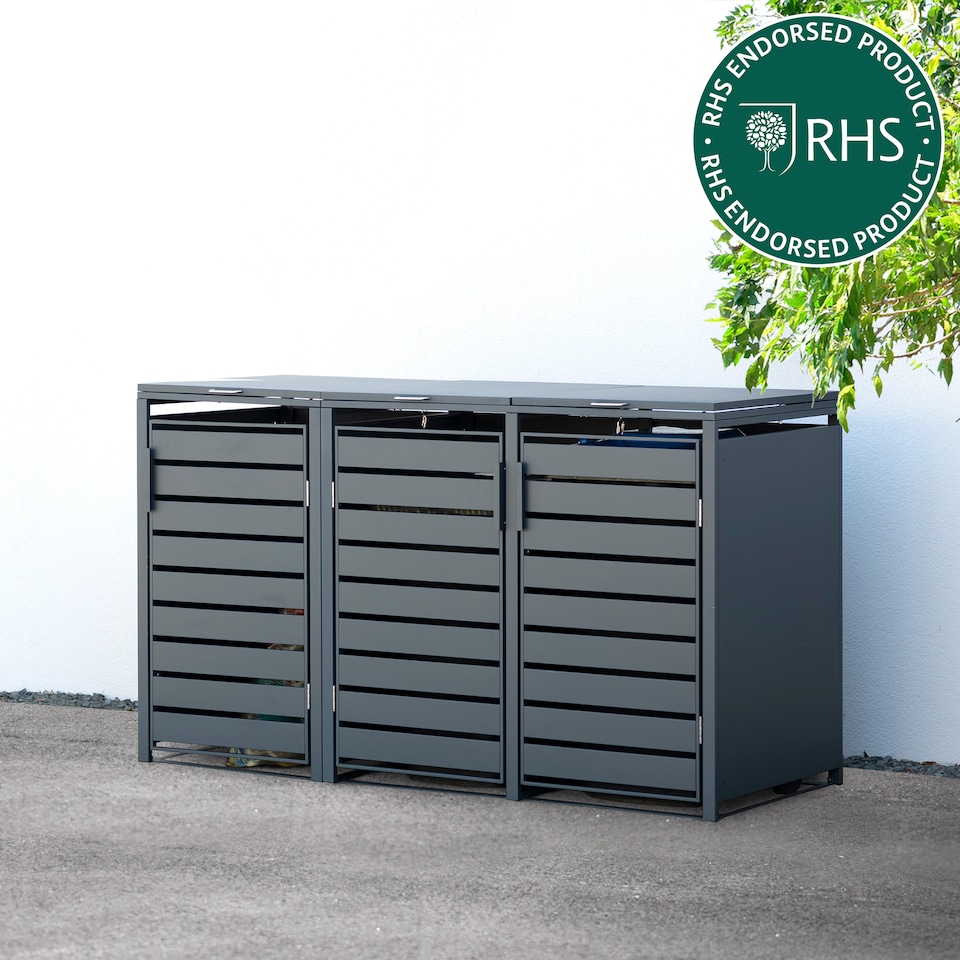 image 1 of Trimetals Triple 240L Wheelie Bin Store Anthracite Grey | Grey