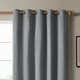 image 4 of Furn The Ultimate Blackout Textured Woven Eyelet Curtain Pair | Blue | Denim | 1