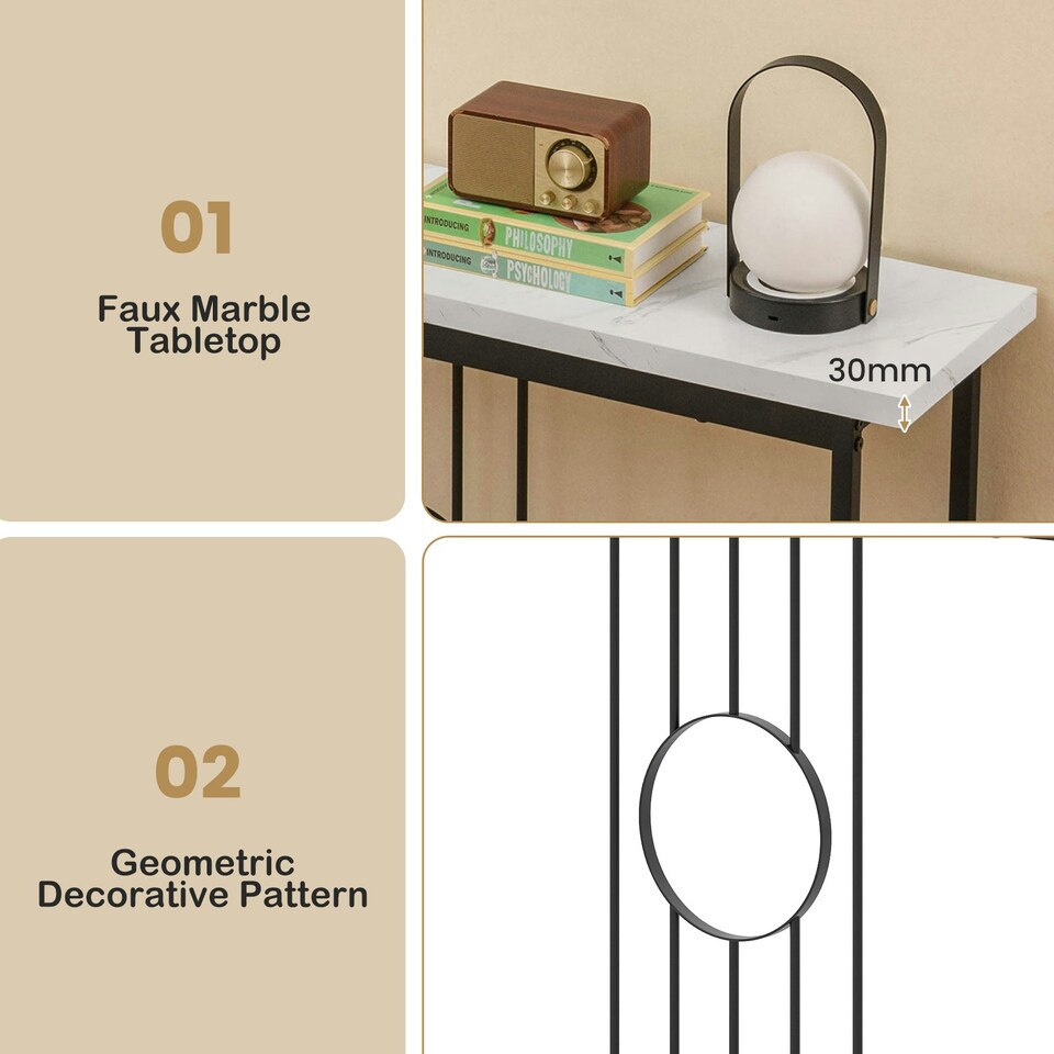 image 1 of COSTWAY 120CM Console Table Modern Entryway Table Black