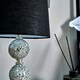 image 2 of ValueLights Modern Decorative Chrome And Mosaic Crackle Glass Table Lamp With Black Shade