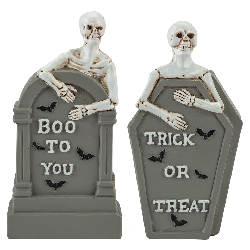 image 1 of PMS Halloween Tombstone Skeletons 2 Pack - Grey