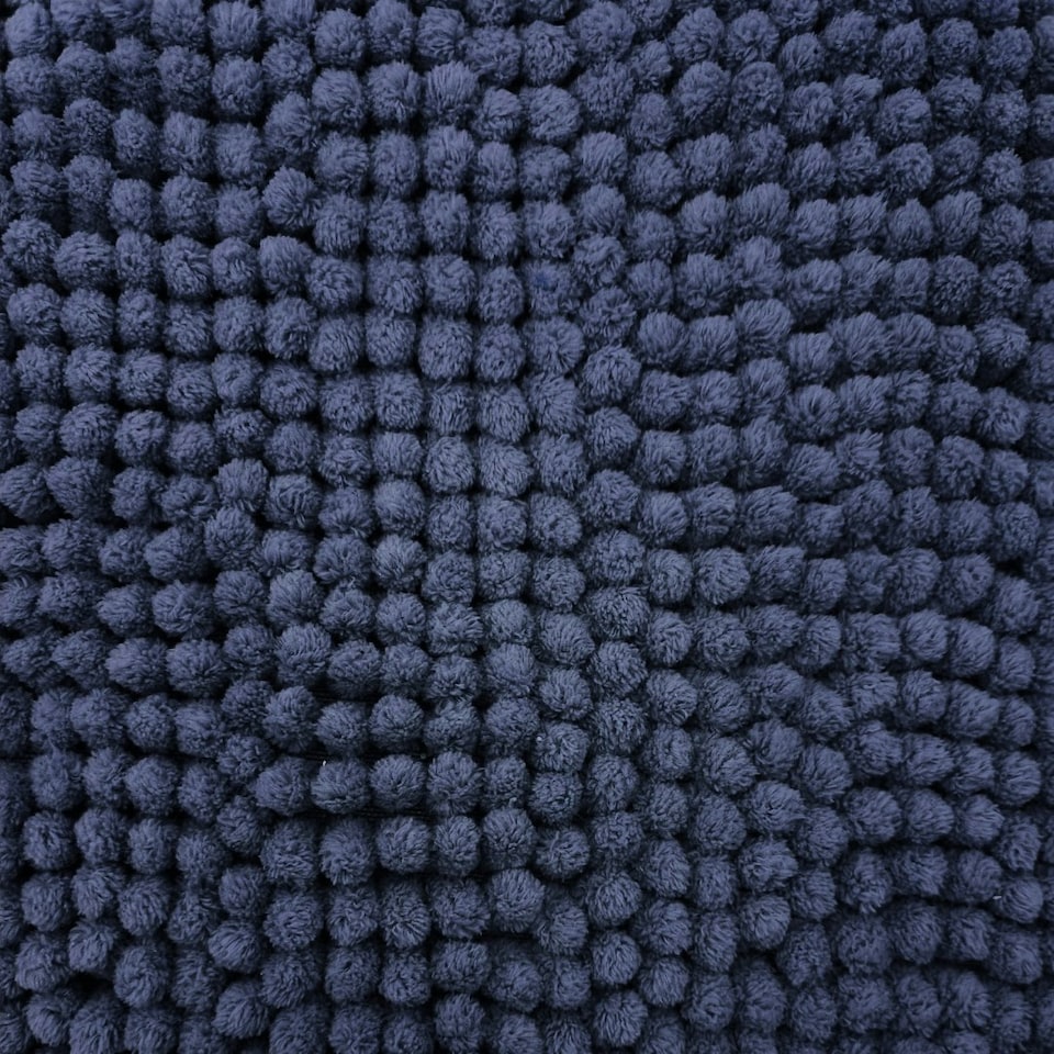 image 1 of Chenille Bobble Bath Mat Non-Slip 60 x 90cm - Navy Blue