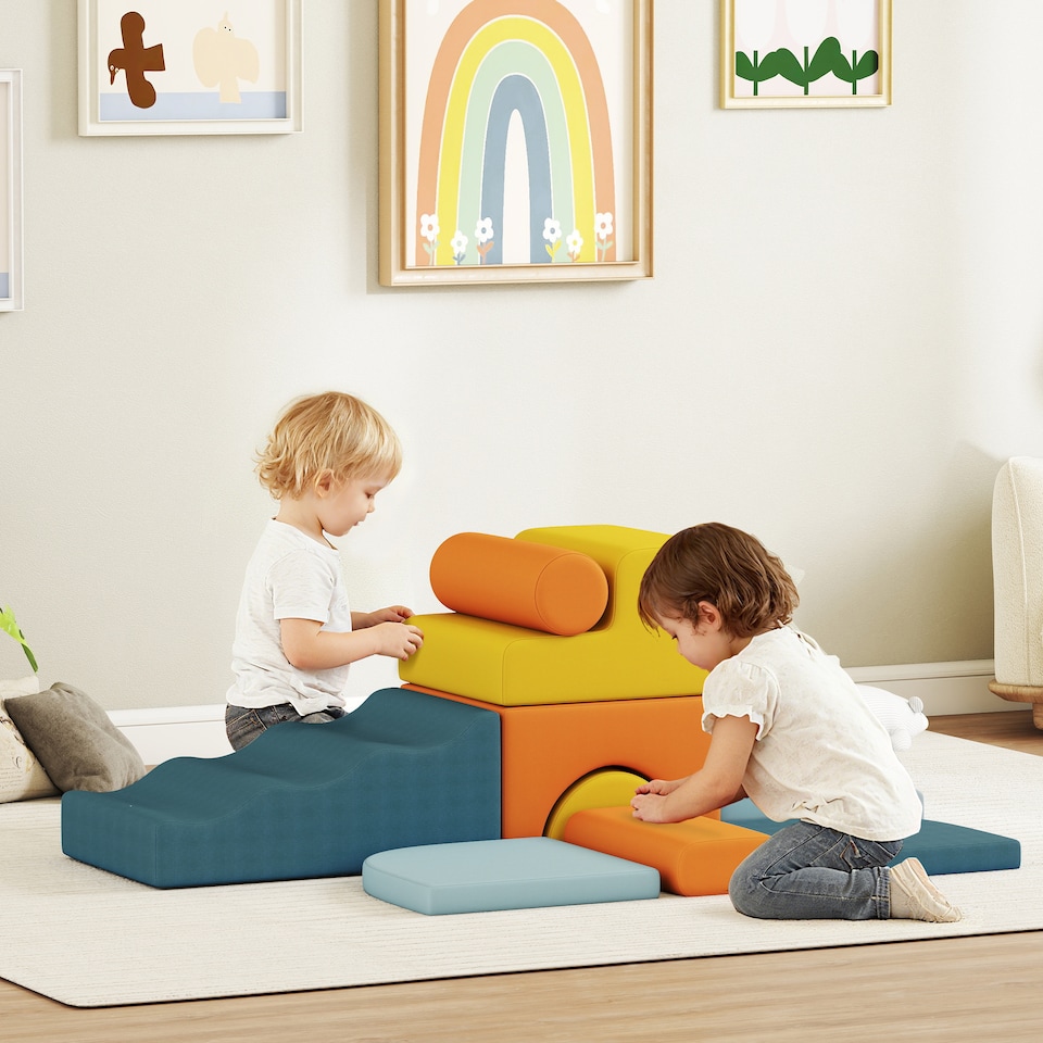 image 1 of AIYAPLAY 9-Piece Soft Play Set with Detachable Cover for Kids Motor Skills